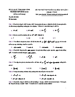 Đề thi thử THPT Quốc gia môn Toán lần 1 năm 2019 - Sở giáo dục và đào tạo Ninh Bình (Có đáp án)